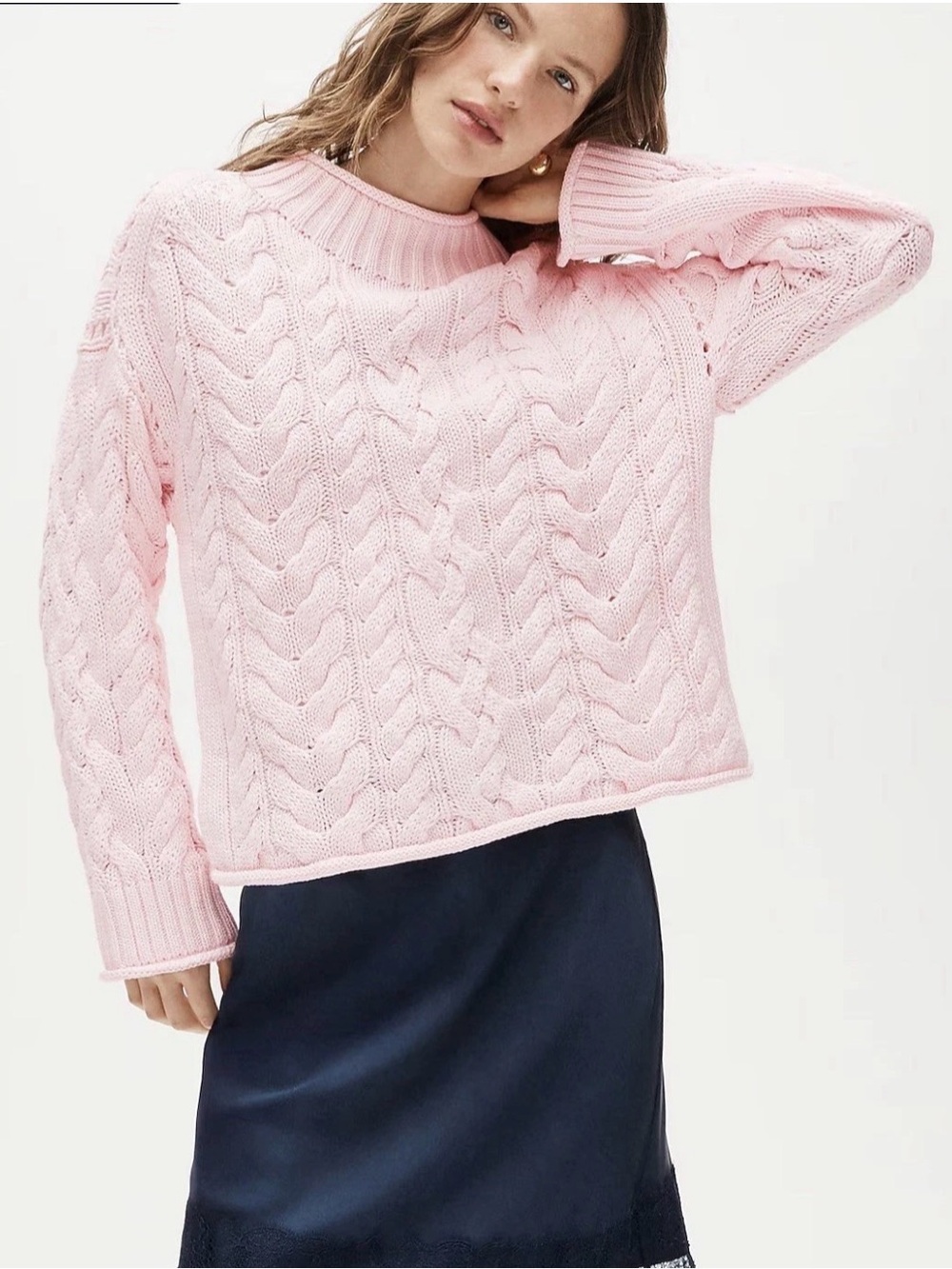 J CREW SIZE XXS 2025 Rollneck™ cable-knit sweater CR663